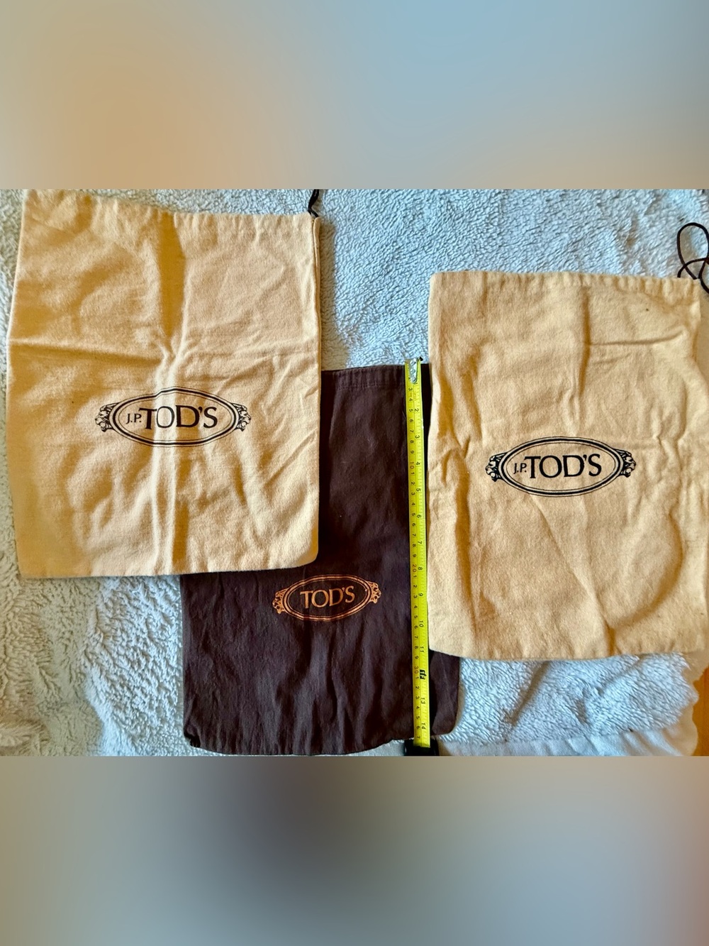 Tod's Beige and Brown Branded Dust Bags Set